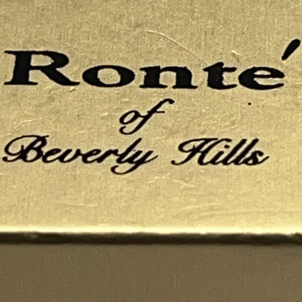 Ronte Beverly Hills Genuine Diamond Dust Golden Necklace & Clip Earrings Vintage - Picture 9 of 9